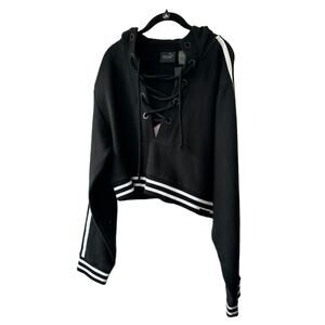 Rue21 Gray Color Block Hoodie Lightweight CYA Sweatshirt Size Small